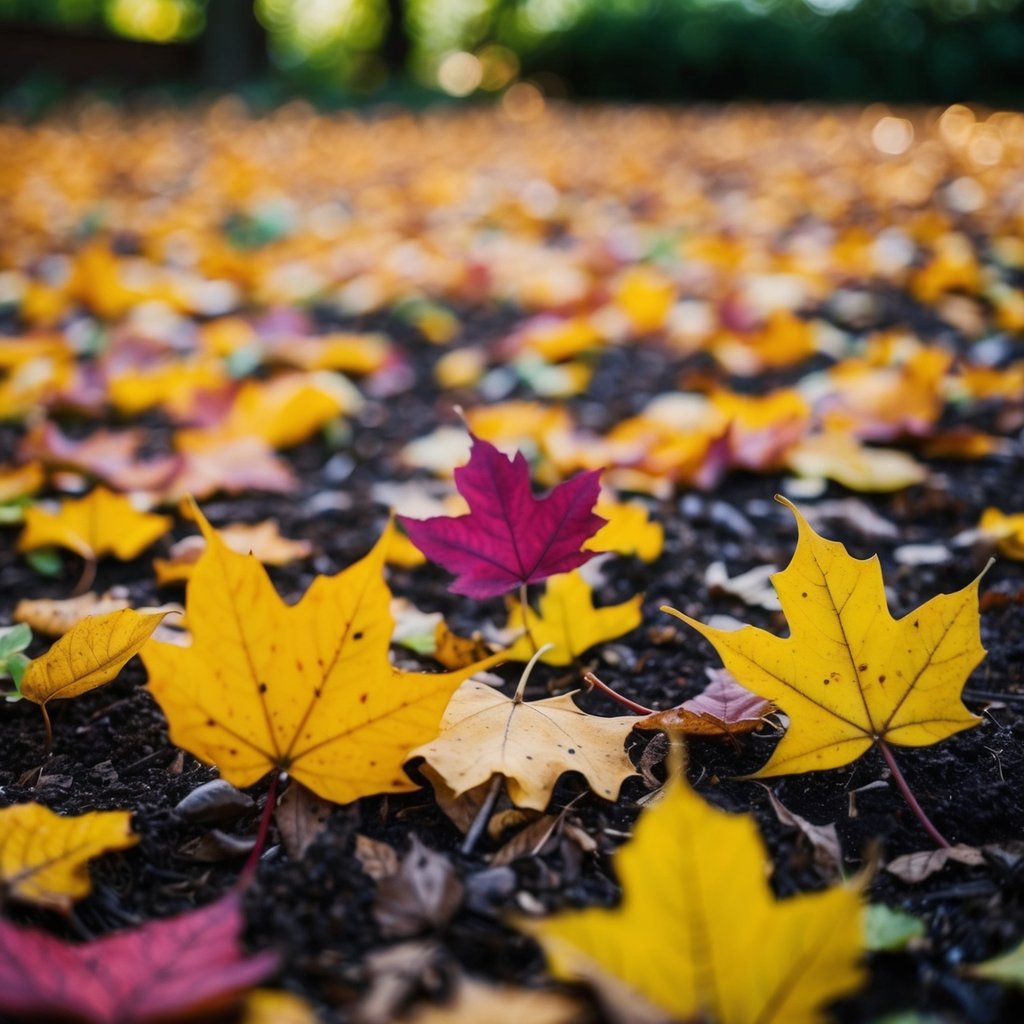 autumn leaves in garden