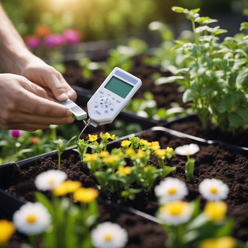 testing soil with a soil with Ph meter